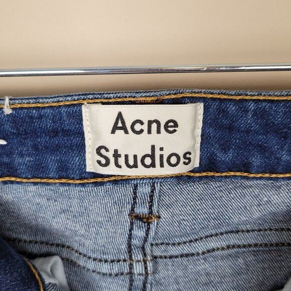 Acne Studios Size 23 Skin 5 Used Blue Skinny Cropped Jeans - Picture 11 of 11